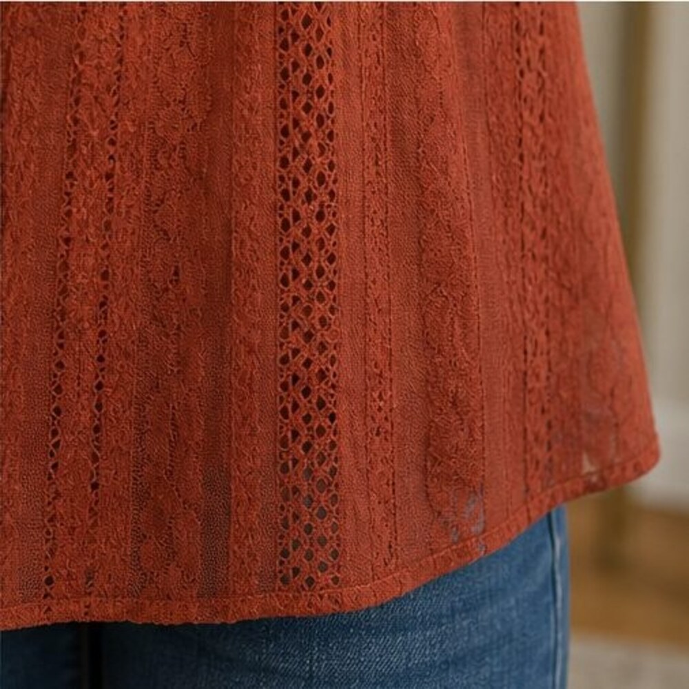 Rust Button Blouse - Picture 6 of 6